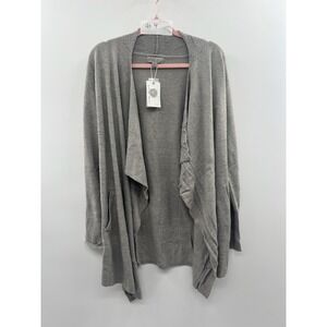 NWT Barefoot Dreams Cozychic Lite Circle Cardigan Women's L/XL Gray Open Sweater